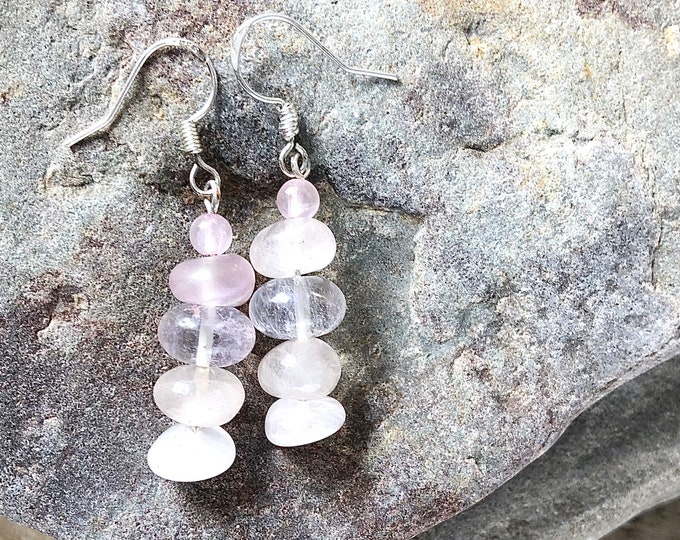 Pink Rose Quartz Earrings