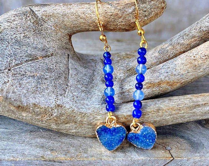 Dragon Veins Agate & Opal Earrings