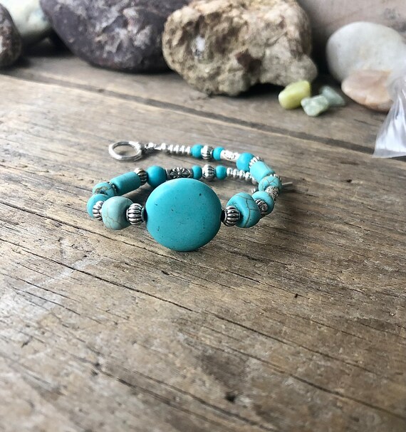 Anelli di gioielli in turchese blu ovale bohemien vintage vuoto Anello per regali di