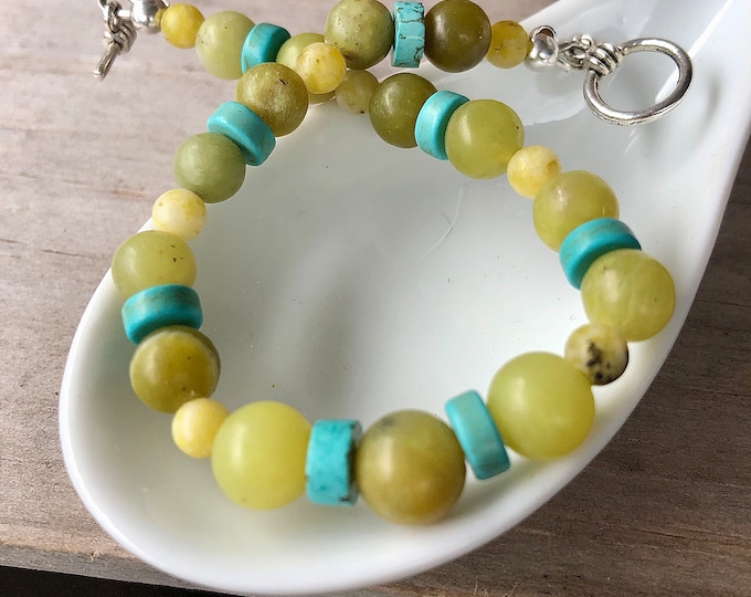 Turquoise & Jade Bracelet