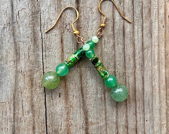 Aventurine Moss Agate & Jasper Earrings