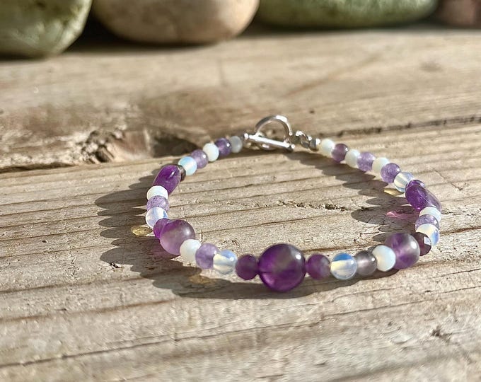 Amethyst Opal & Quartz Crystal Bracelet
