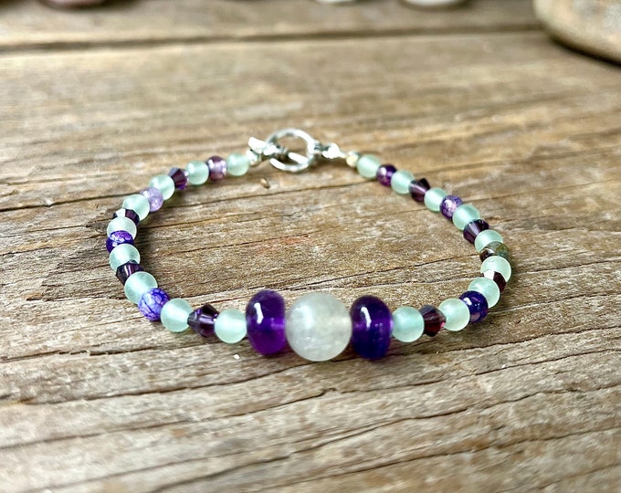Fluorite & Amethyst Bracelet