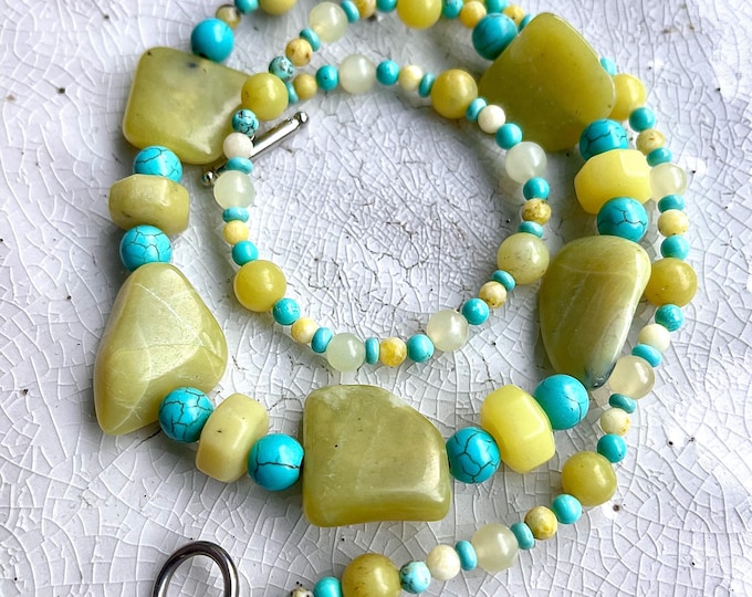 Jade, Turquoise & Howlite Necklace