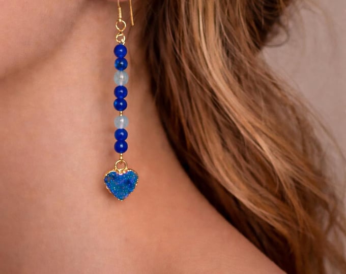 Dragon Veins Agate & Opal Earrings