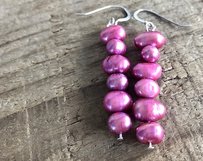 Bohemian Pearl & Gemstone Dangle Earrings