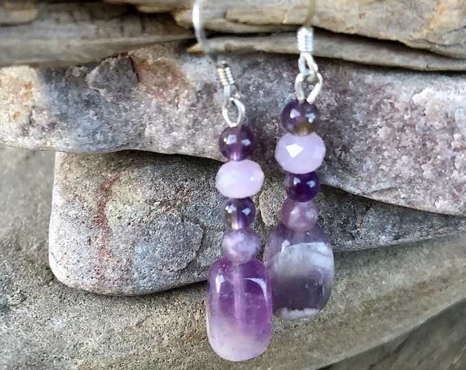 Purple Amethyst Drop Earrings