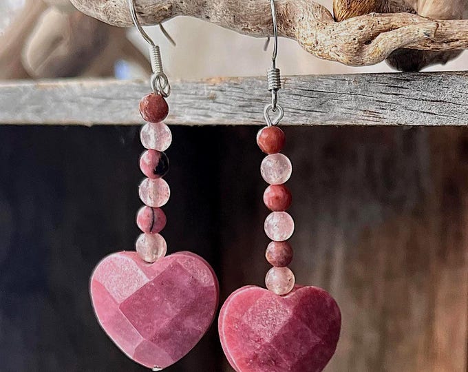 Rhodonite & Rose Quartz Earrings
