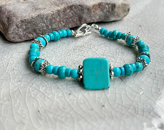 Turquoise, Jasper, Howlite & Silver Bracelet