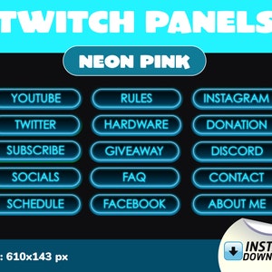 Twitch Panels - Neon Blue