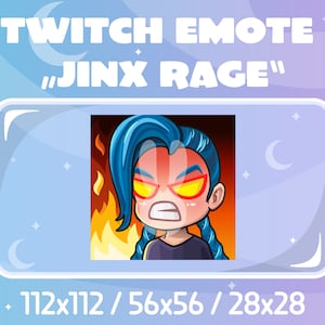 Twitch Emote - Jinx - League of Legends - Rage