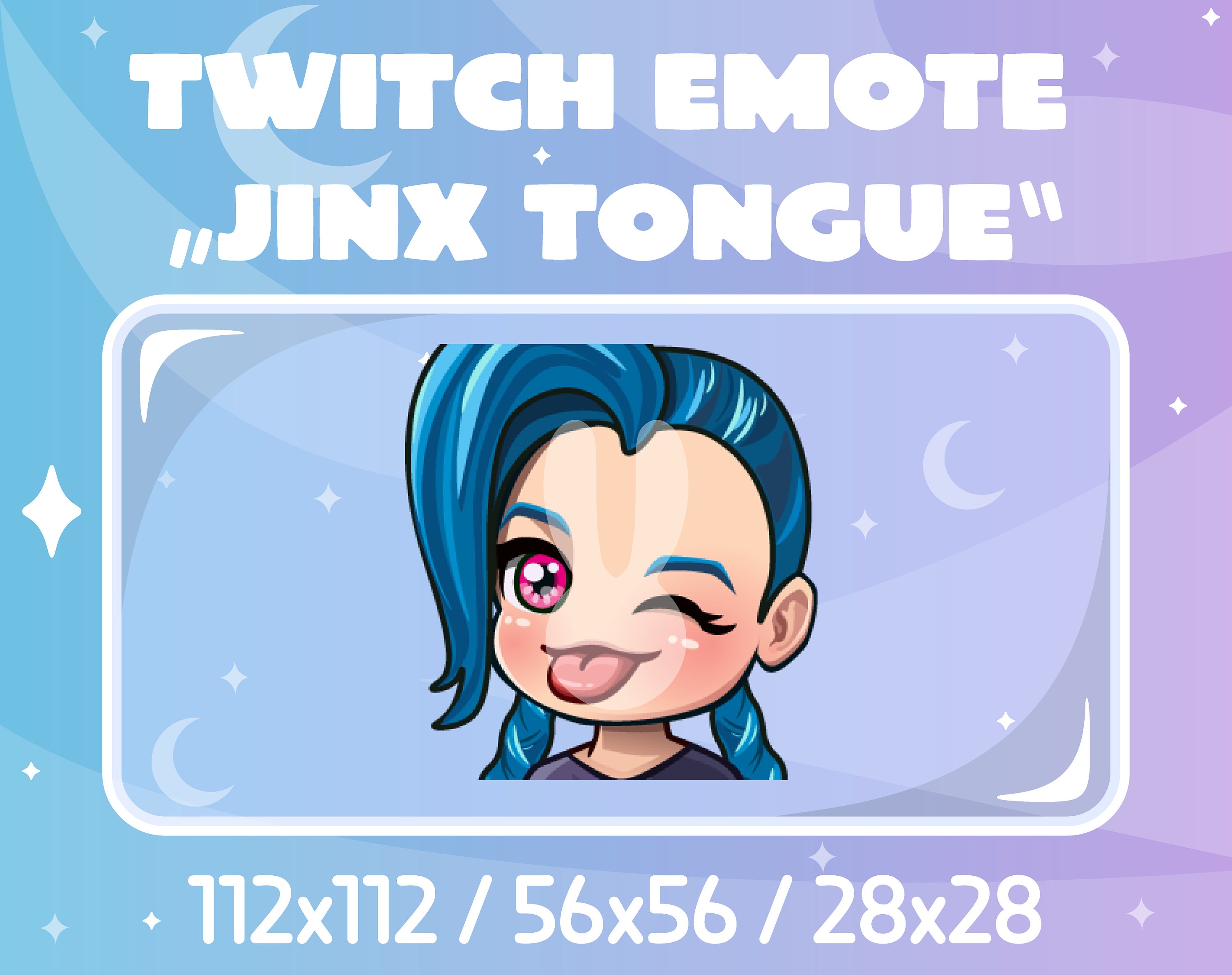 Twitch Emote Jinx League Of Legends Tongue Etsy 
