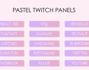 Pastel Twitch Panels - Pack of 15