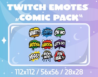 Twitch Emote - Comic [Words] Pack