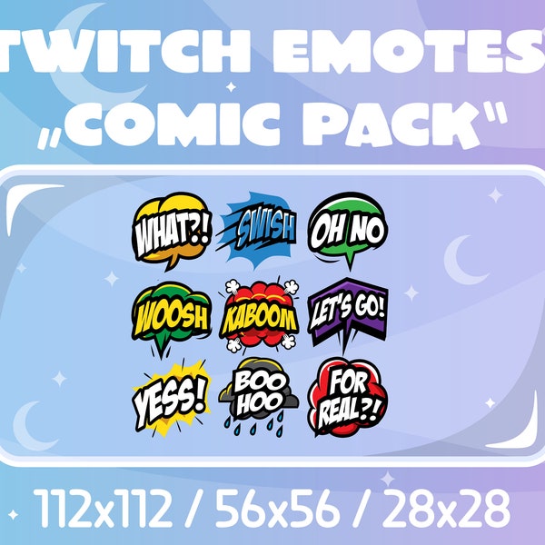 Twitch Emote - Comic [Words] Pack