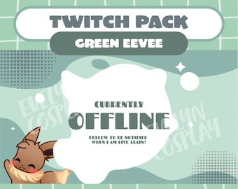 GREEN EEVEE Animated Stream Pack - [Twitch]