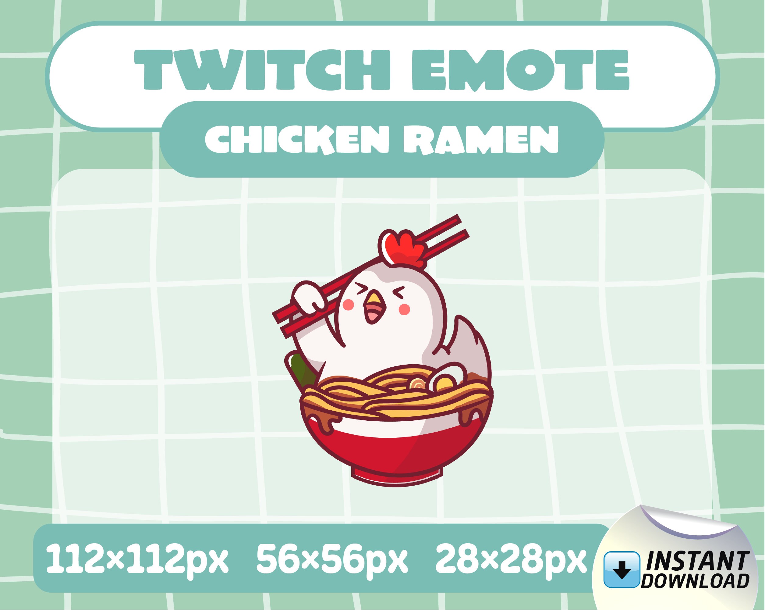 Twitch Emote Chicken Ramen Etsy