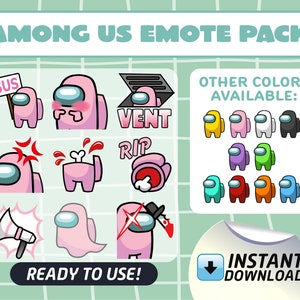 Twitch / Discord Emote Pack - Among us - Pink