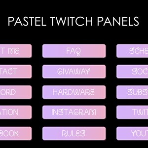 Pastel Twitch Panels Pack of 15 - Etsy