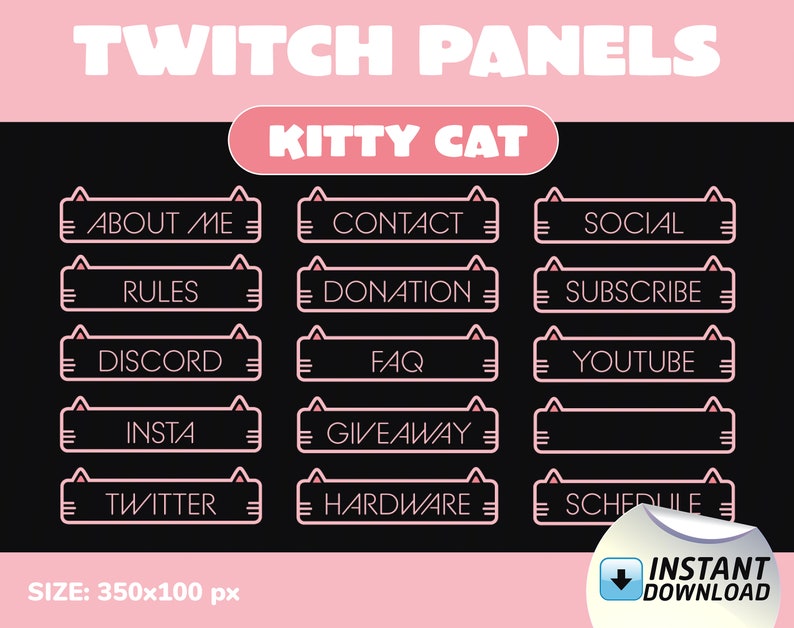 Twitch Panels Kitty Cat | Etsy