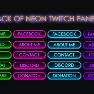 Pack van neon Twitch-panelen