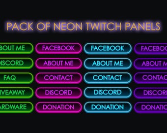 Pack of neon Twitch Panels