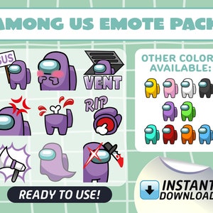 Twitch / Discord Emote Pack - Among us - Purple