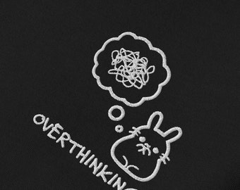 Unisex t-shirt Overthinking - anxiety - bunny - kawaii