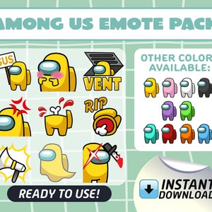 Twitch Emote / Discord Emote Pack - Among us - Yellow