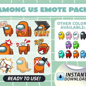 Twitch / Discord Emote Pack - Among us - Orange