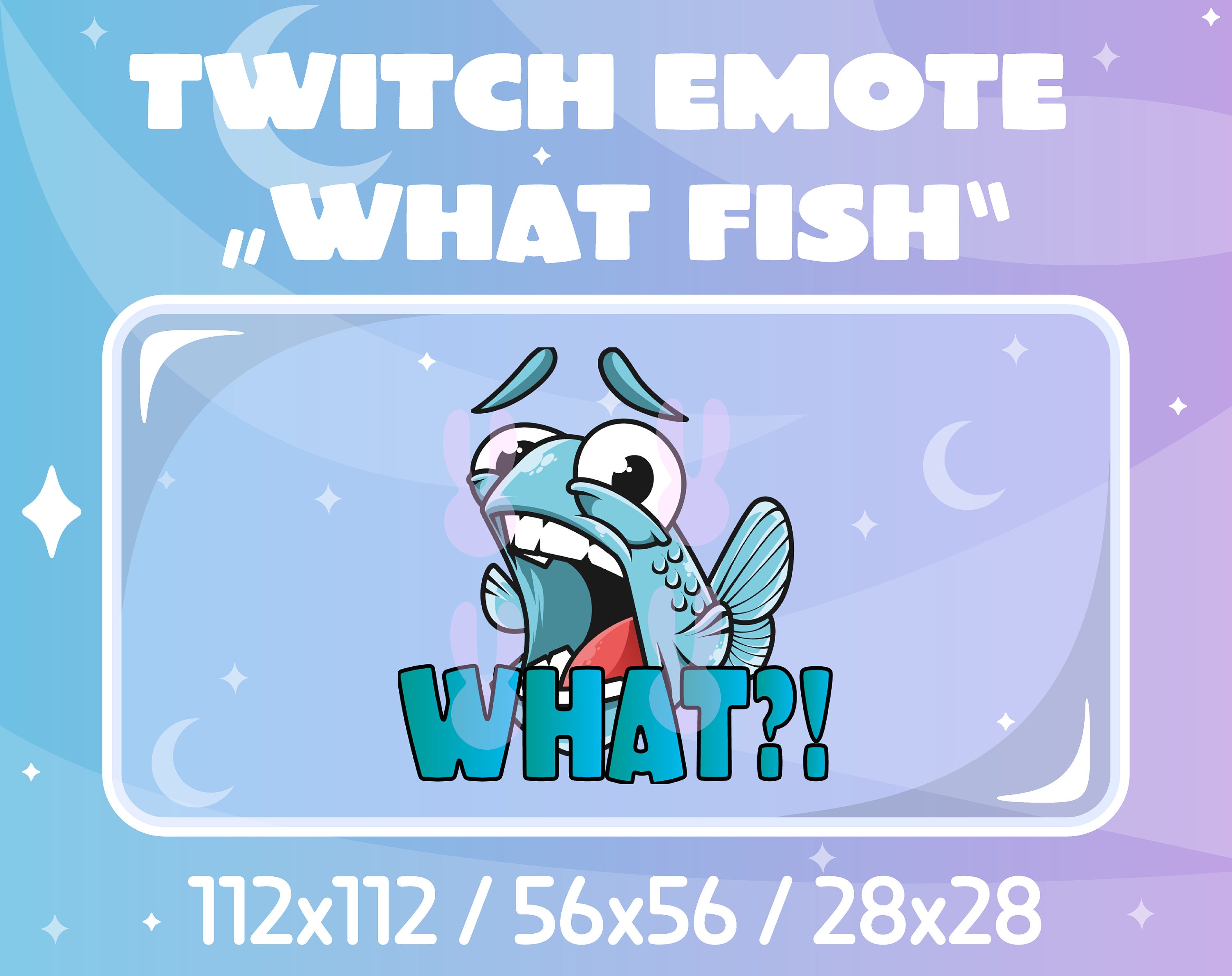 Twitch Emote What / Fish Etsy