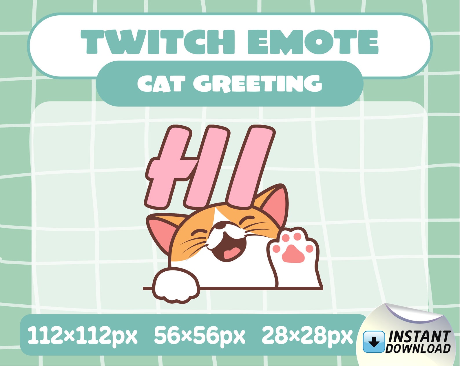 Twitch Emote - Cat Greeting [ Hi ] - Etsy