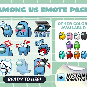 Twitch / Discord Emote Pack - Among us - Blue