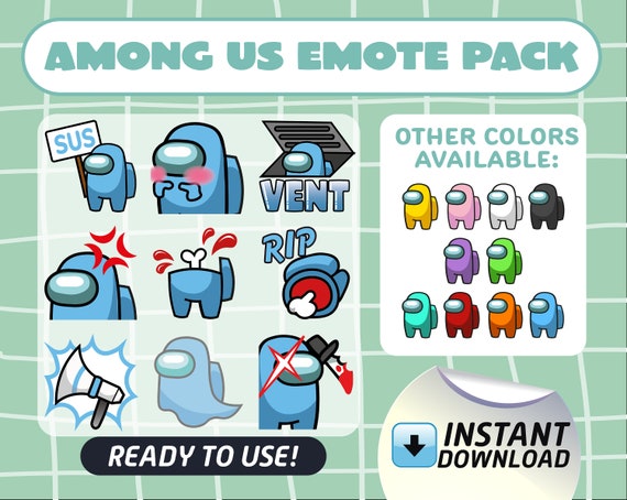 Twitch / Discord Emote Pack Among Us Blue 