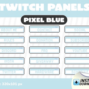 Twitch Panels - Pixel Blue