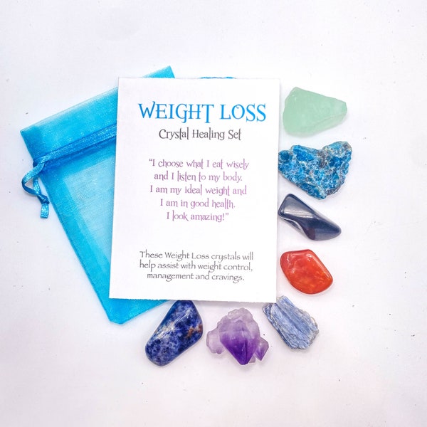 Weight Loss Crystal Healing Set, Crystal Remedy, Crystal Prescription, Crystal Medicine