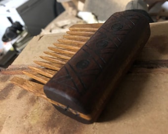 Wooden beard comb