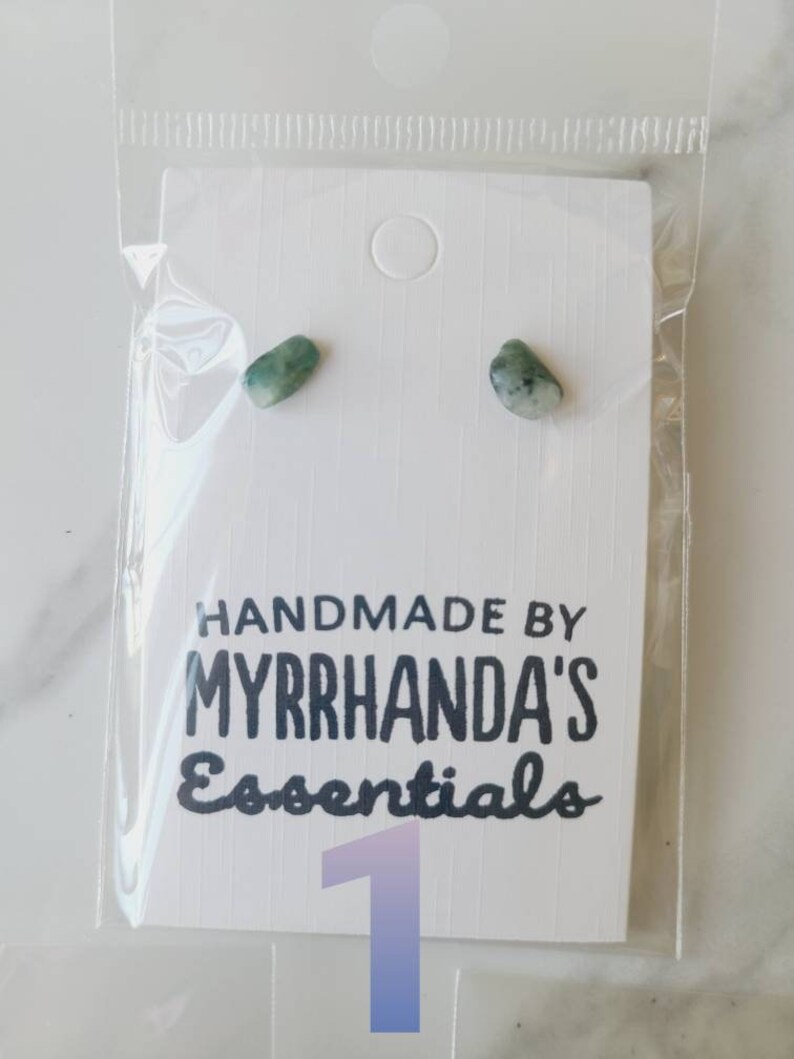 Pink Green Tourmaline earrings crystal gemstone tumbled