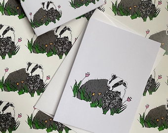 Badger Greetings Card / Birthday Card / Blank Card / A6 Card / Wildlife / Nature
