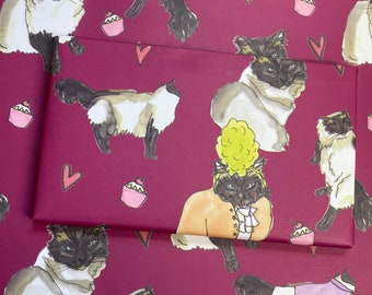 Let Des Eat Cake/ Cat / Ragdoll / Marie Antoinette / Party/ Cats / Cake/  Wrapping Paper / Gift Wrap /
