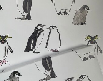 Penguin Wrapping Paper / Gift Wrap / Wildlife / Scottish / Animals / Party / Birthday