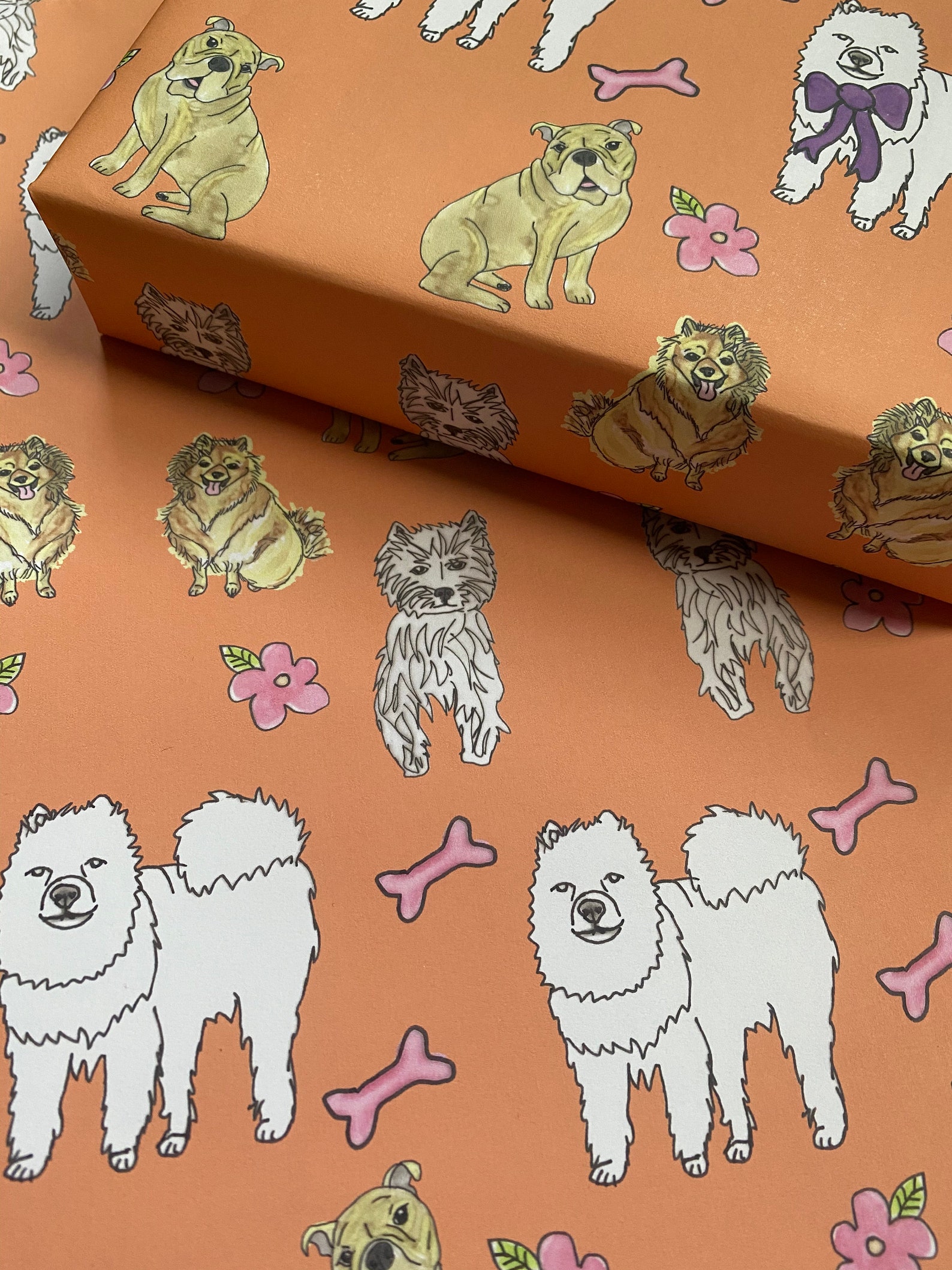 Dog/ Party Dog / Wrapping Paper / Gift Wrap / Dogs / Samoyed