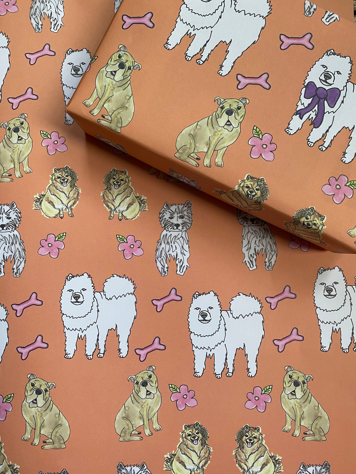 Dog/ Party Dog / Wrapping Paper / Gift Wrap / Dogs / Samoyed