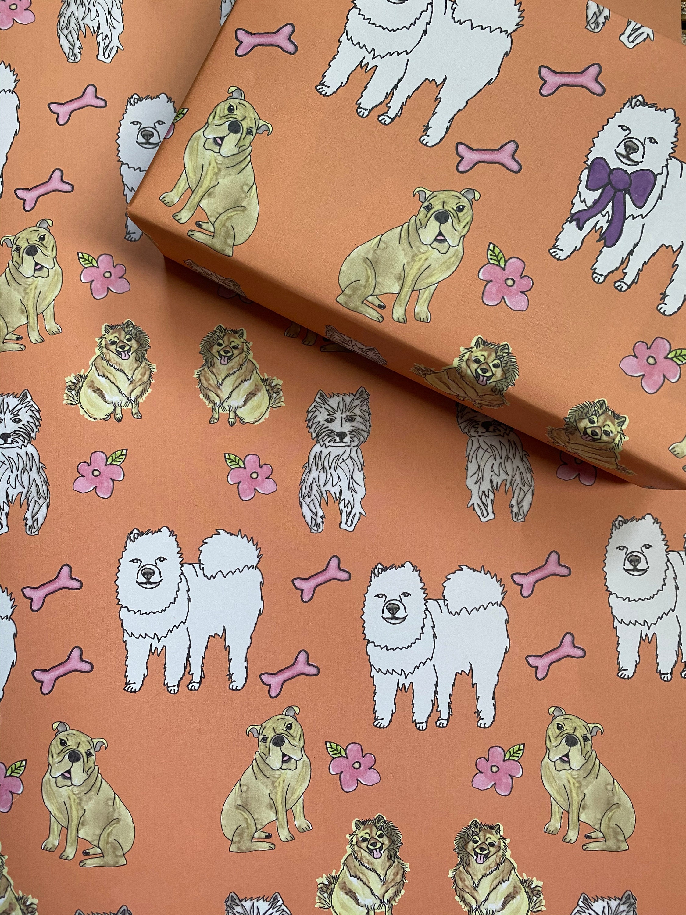 Dog Wrapping Paper
 Dog Party Dog Wrapping Paper Gift Wrap Dogs Samoyed