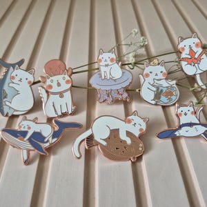 Cats and Ocean Pals Hard Enamel Pins