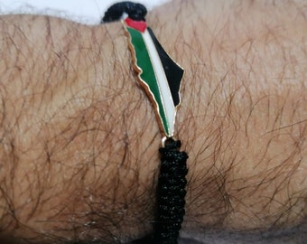 Palestine bracelet , Palestinian , Cord bracelet , Men bracelet , Palestinian woman , Palestine , Free Palestine , Palestine Map , Bangle