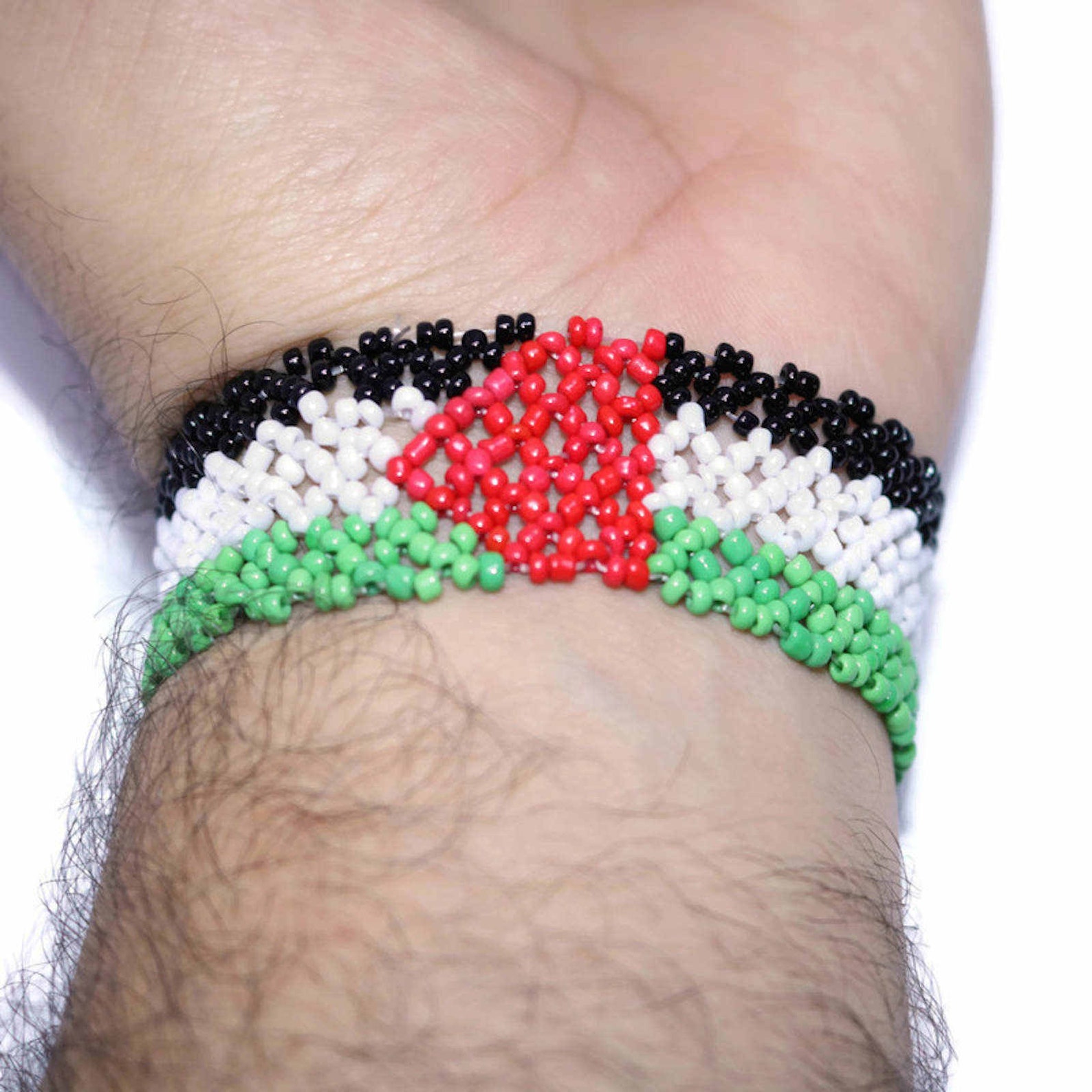 Palestine Bracelet Palestine Flag Design Bracelet Beaded Etsy