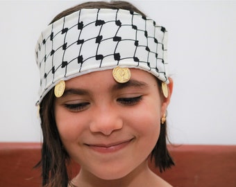 Palestine head band , Adjustable Bandana , Shemag , Shmagh design , Hattah , Keffiyeh design , Free Palestine , Palestine , head band , Gift