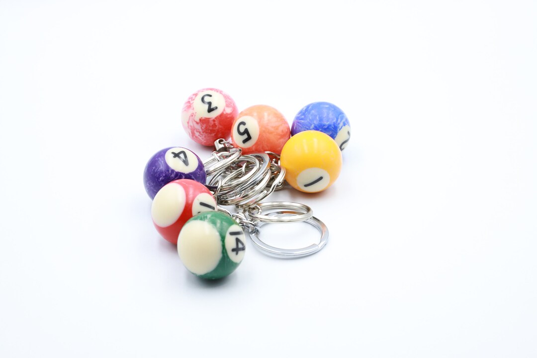 Billiards Keychain , Mini Billiards Ball , Model Miniature Pool Snooker