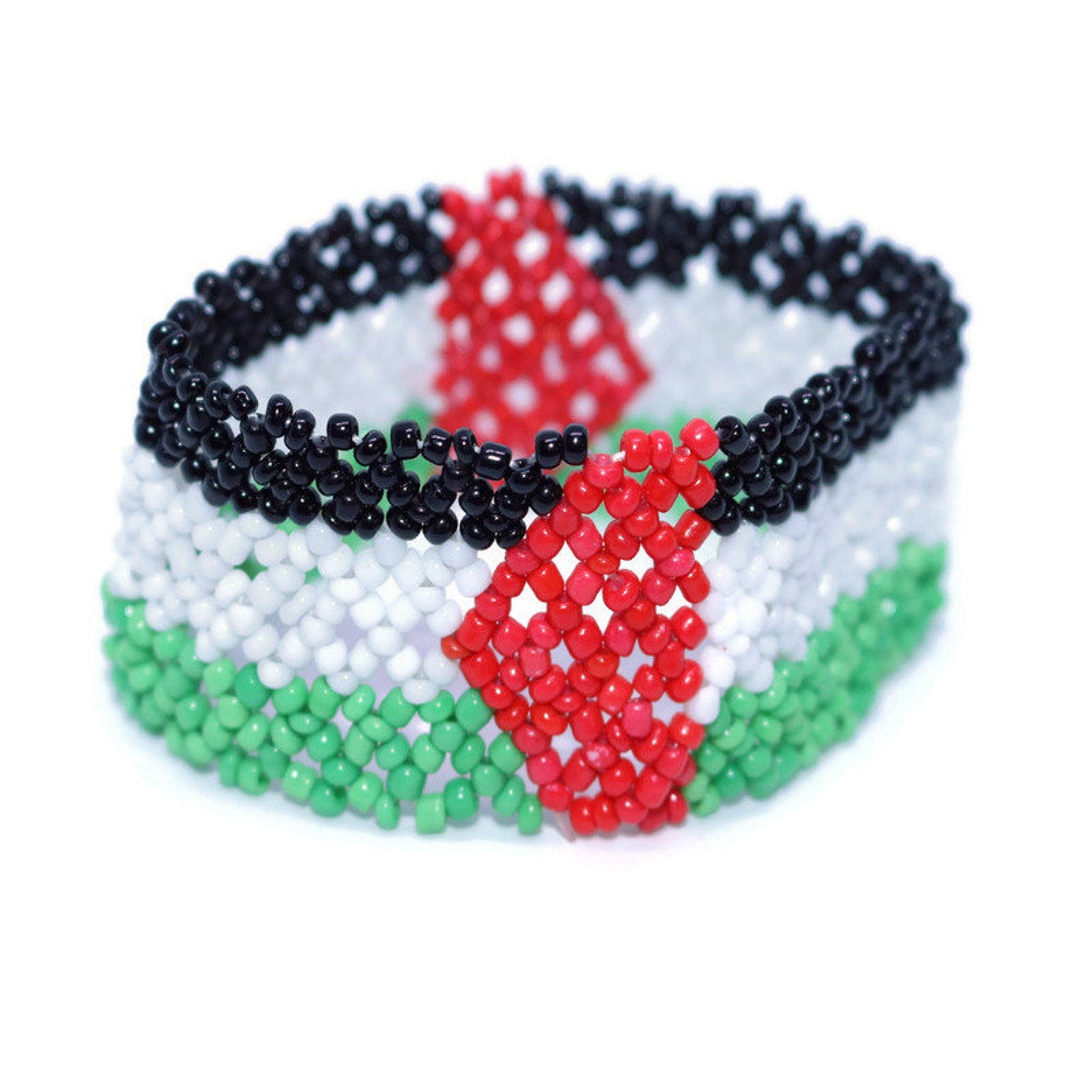 Palestine Bracelet Palestine Flag Design Bracelet Beaded Etsy